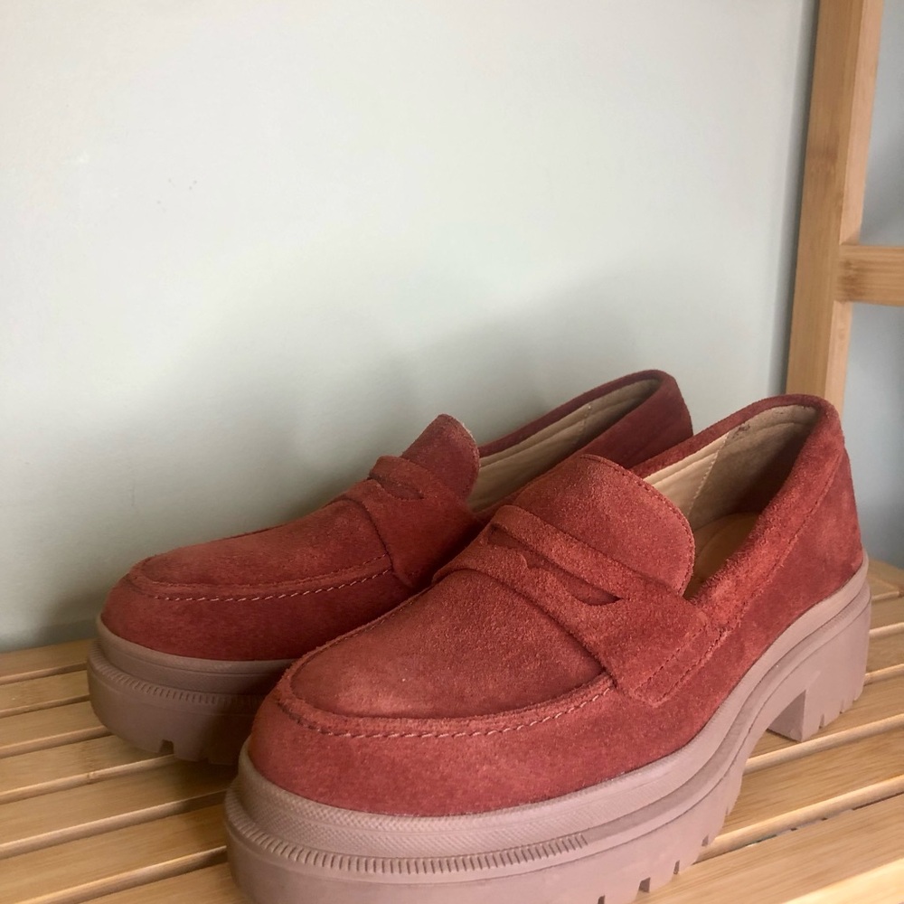 Suede Loafers in Rust Brown - Picture 4 of 6